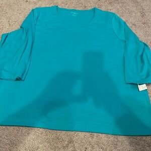 Talbots t shirt green size 3X new with tags